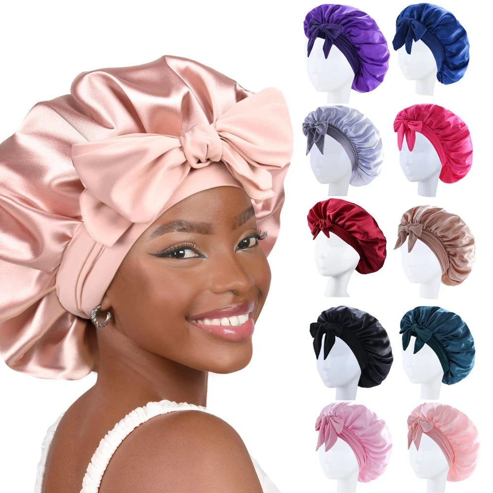 Silk Sleeping Bonnet with Tie Band